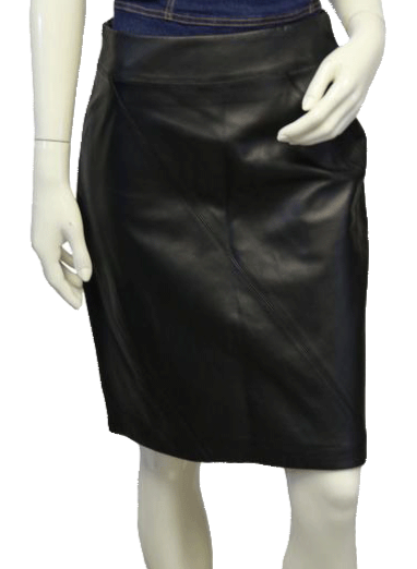 Valerie Stevens 50's Skirt 100% Leather Dark Chocolate Sz 4 SKU 000018