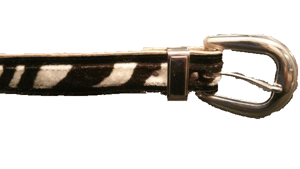 Load image into Gallery viewer, BELT Animal Print Black and Cream Zebra Leather Belt SKU 000099
