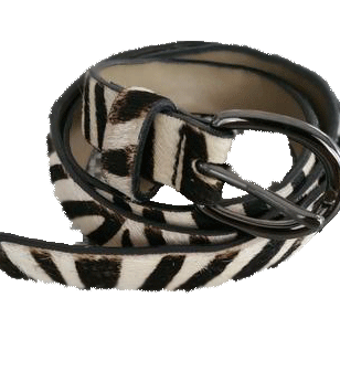 Load image into Gallery viewer, BELT Animal Print Black and Cream Zebra Print Belt Sz S SKU 000099
