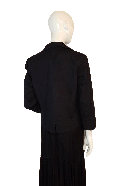 Talbots Black Stretch Cotton Jacket with Fun Large round buttons Size 12 SKU 000141