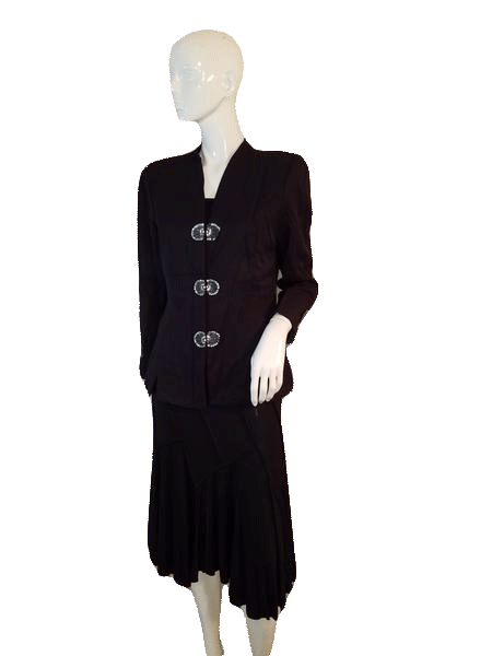 Karen Miller New York Fashion Blazer with Sequin and Beaded Front Closure Buttons Size 11/12 SKU 000141