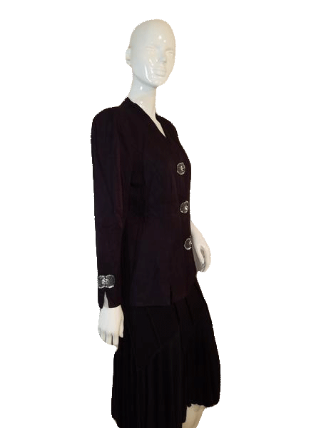 Karen Miller New York Fashion Blazer with Sequin and Beaded Front Closure Buttons Size 11/12 SKU 000141