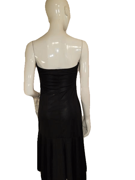 Load image into Gallery viewer, Zinc 80&amp;#39;s Strapless Black W/Red Ribbon And Bow Designer Dress Size L SKU 000136
