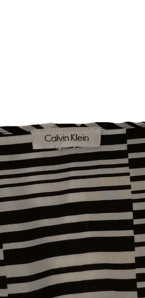 Calvin Klein Blouse Black & White Size L SKU 000009
