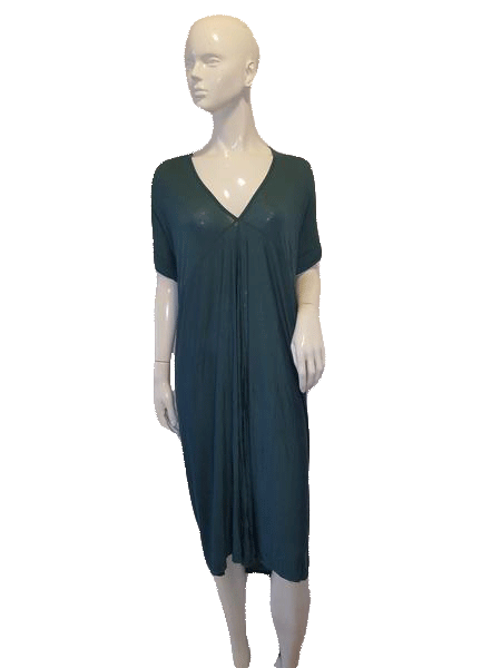 Love In Short Sleeve Green V Neck Dress Size L SKU 000136