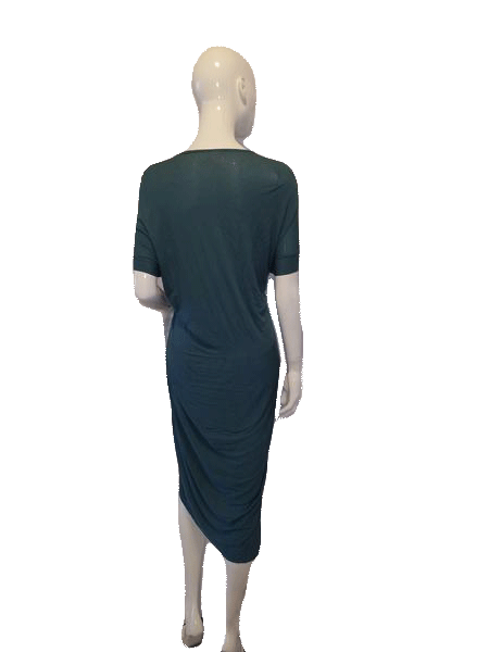 Love In Short Sleeve Green V Neck Dress Size L SKU 000136