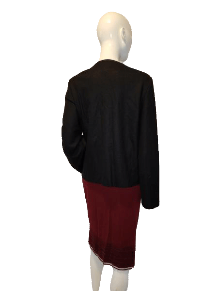 Kim Bernadin Long Sleeve Black W/Two Hidden Buttons Cardigan Size 44 SKU  000127