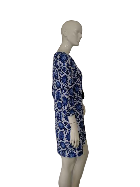 Load image into Gallery viewer, Michael Kors 90&amp;#39;s Dress Blue Print Size XS (SKU 000213-4)
