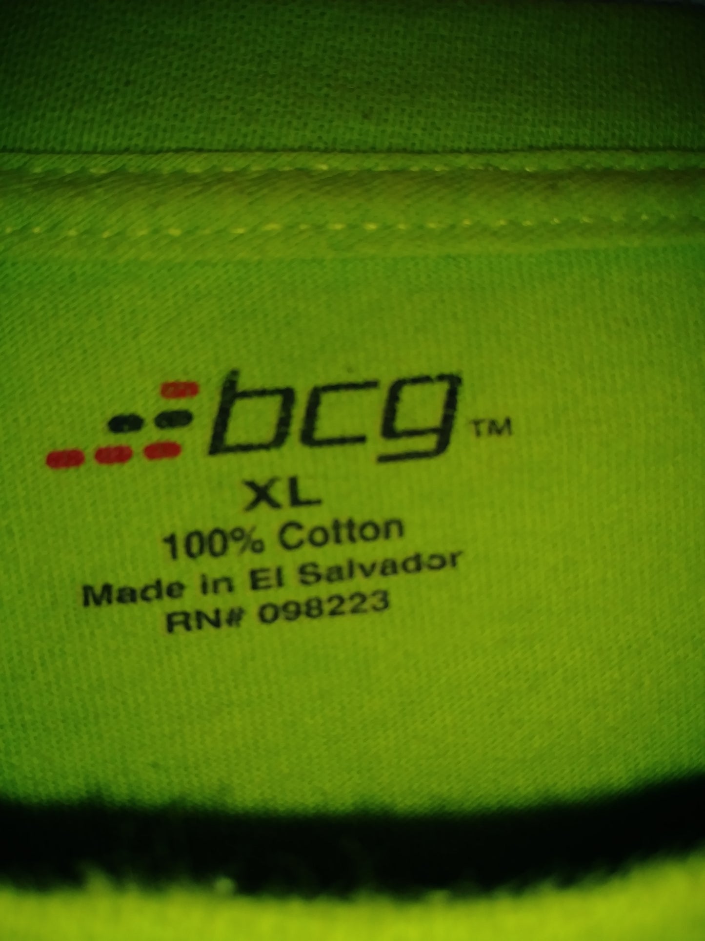 Load image into Gallery viewer, BCG 90&amp;#39;s Men&amp;#39;s T-Shirt Lime Green  Size XL SKU 000148-6
