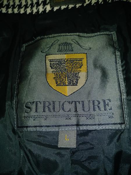 Structure Men's  Suit Jacket Black + White Size L SKU 000153-7