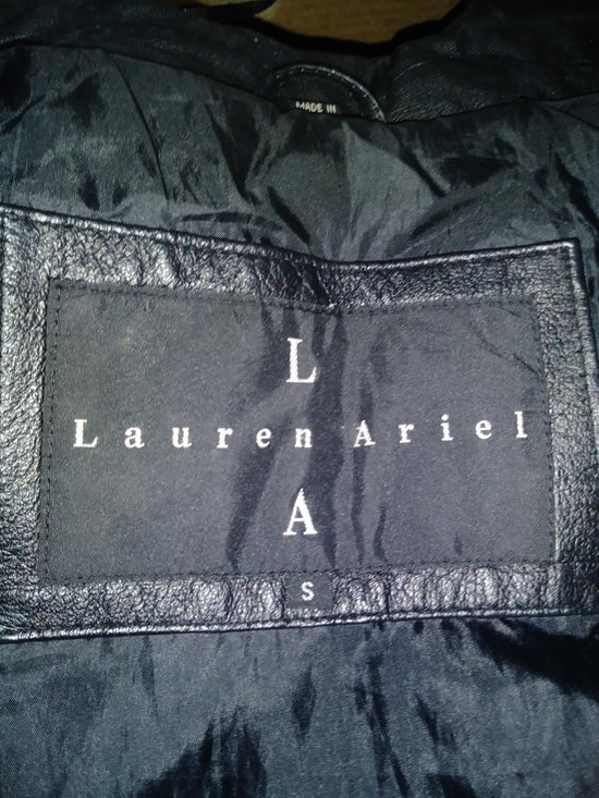 Lauren Ariel Leather Coat Black Size S (SKU 000000-2-4)