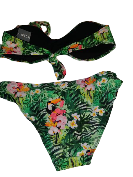 Wet Seal 80's Swim Wear Jungle Floral Print Size L NWT (SKU 000118-1)