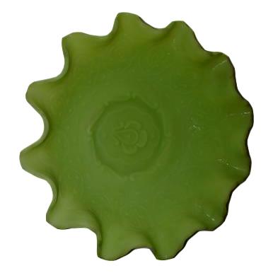 Vintage Fenton Candy Dish Green Satin (SKU 000000-5-13)