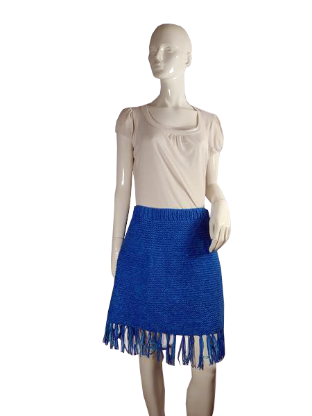 Knitted Skirt Blue Size L SKU 000117-9