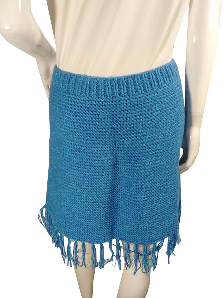 Knitted Skirt Blue Size L SKU 000117-9