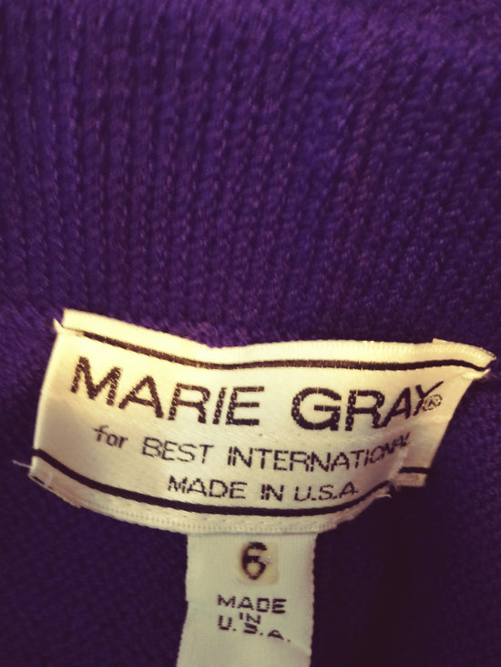 Marie Gray Purple Knit Pants Size 6 SKU 000229-9