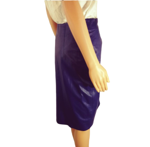 In Transit Leather Skirt Purple Size L (SKU 000266-7)