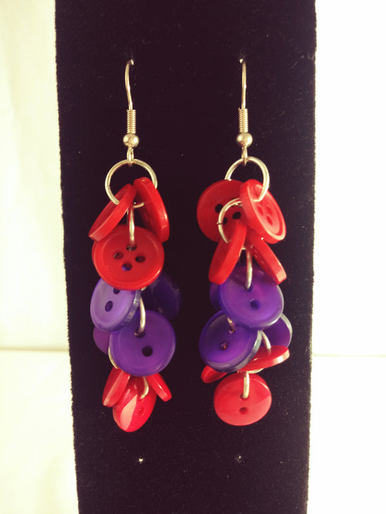 Earrings Pierced Ears Red & Purple (SKU 004000-46)