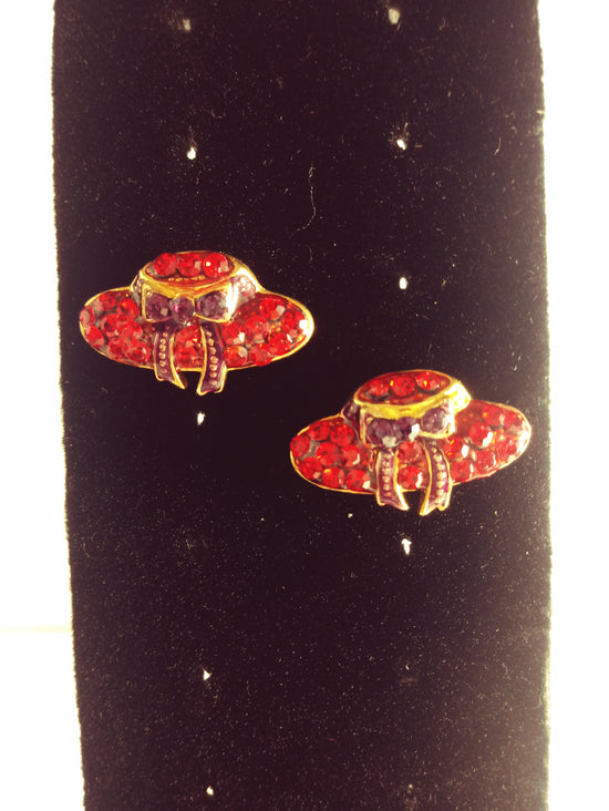 Earrings Pierced Red & Purple (SKU 004000-48)