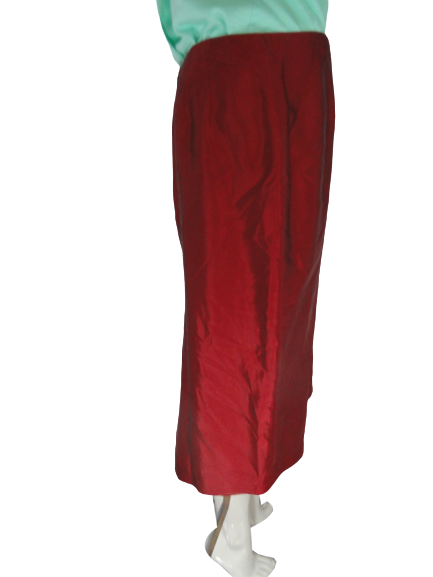 Ann Taylor Silk Maxi Skirt Rust Size 12 SKU 000117-15