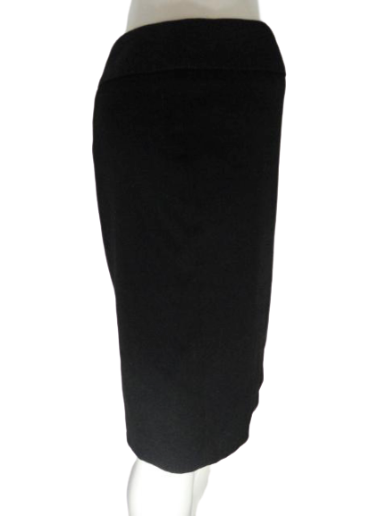Load image into Gallery viewer, Anne Klein 70&amp;#39;s Stretch Knee Length Skirt Black Size 4 SKU 000013
