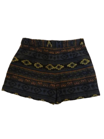 Load image into Gallery viewer, BCBG 80&amp;#39;s Aztec Print Shorts Mid Thigh Blue Size 4 SKU 000274-5

