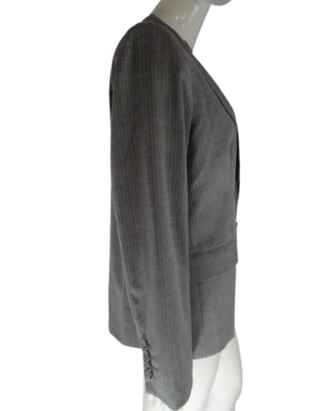 Load image into Gallery viewer, DKNY 80&amp;#39;s Long Blazer Gray Size S SKU 000050
