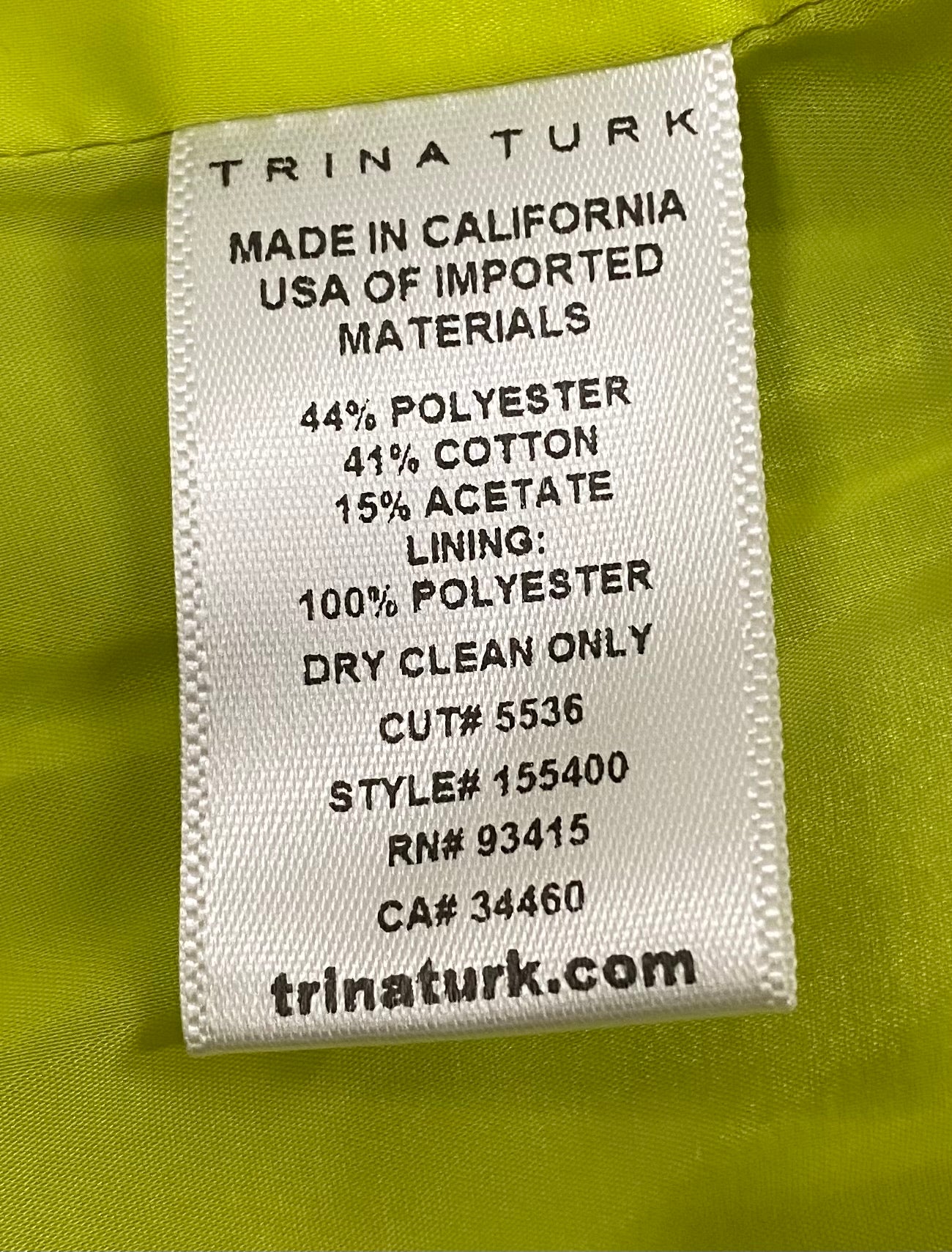 TRINA TURK Blazer Green Size 12 SKU 000316-5