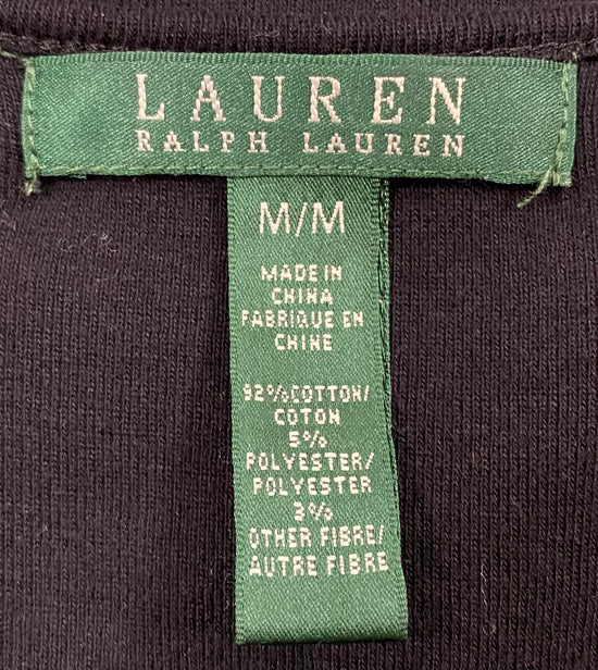 RALPH LAUREN Knit Top Black and Gold Stripes Size M, SKU 000363-12