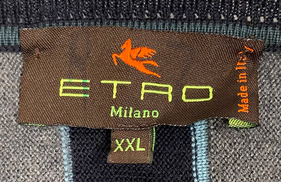 ETRO Men's Pullover V Neck Sweater, Size XXL, SKU 000313-11
