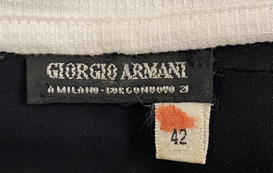 GIORGIO ARMANI Blouse, Black and White, Size 42, SKU 000353-11