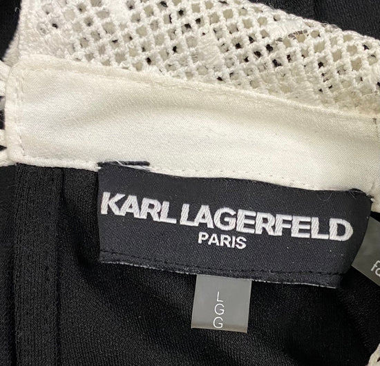 KARL LAGERFELD Top, Black and White, Size L, SKU 000301-13