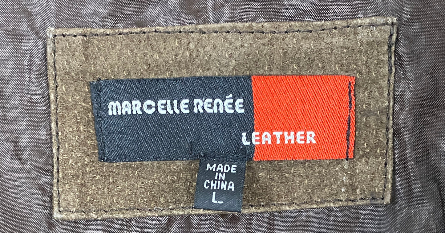 Marcelle Renee Jacket Leather Brown NWOT  Size L  SKU 000000-6-2