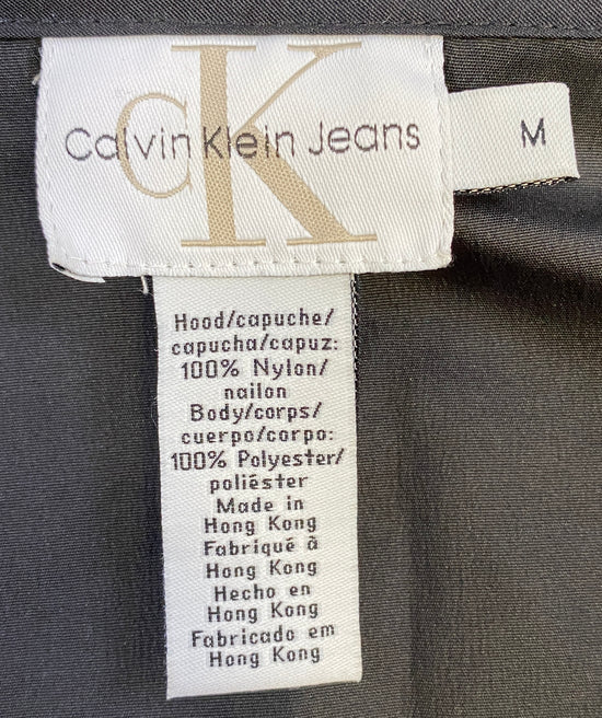 Calvin Klein Jacket Concealed Hood Black Size M  SKU 000322-4