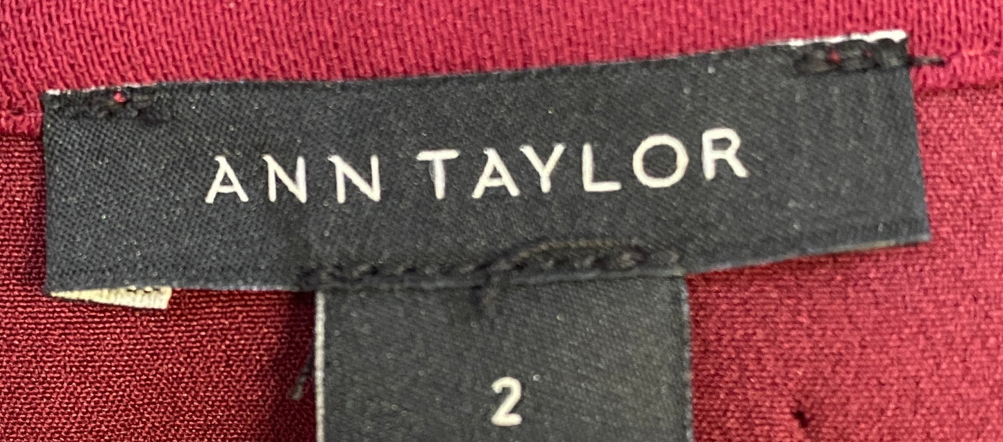 Ann Taylor Dress Wine Size 2 SKU 000323-2
