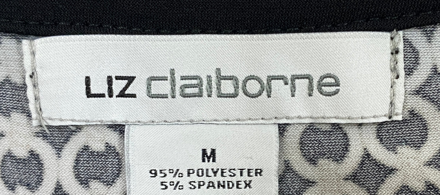 Liz Claiborne Top Black and White Design Size M  SKU 000343-2