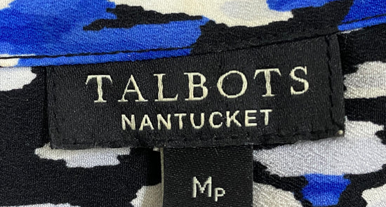 Talbots Blouse Blue White and Black  Size M SKU 000010-1