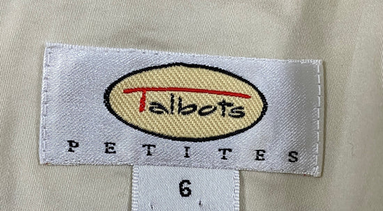 Talbots Blazer Cream and Brown Size 6P  SKU 000315-2
