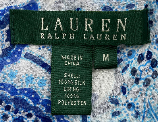 Ralph Lauren Skirt Maxi Blue and White Paisley Size M  SKU 000344-8