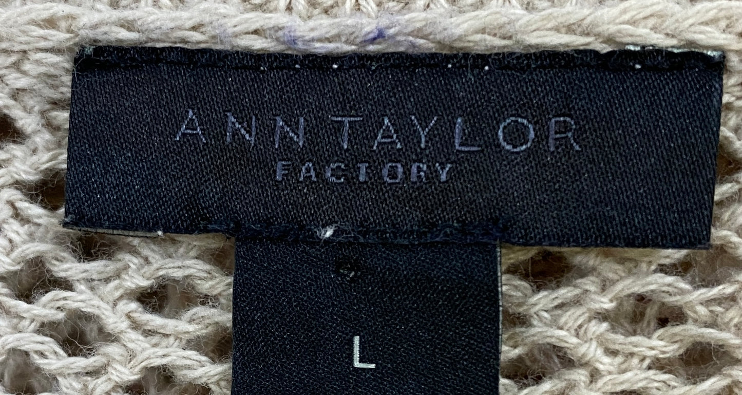Ann Taylor Sweater Open Net Tan Size L  SKU 000325-5