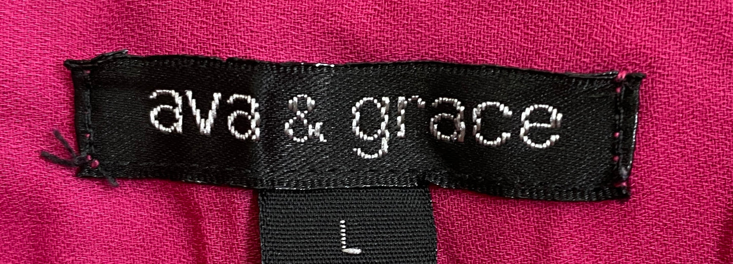 Ava & Grace Blouse Fuchsia  Size L  SKU 000366-7