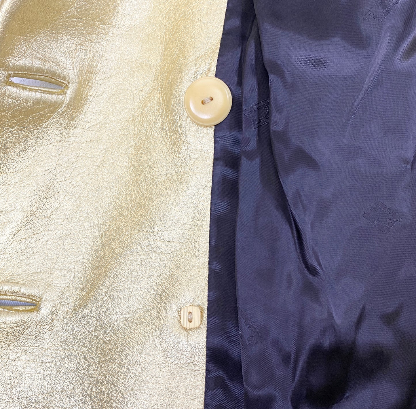 Escada Jacket Metallic Gold 100% Napa Leather Size 38  SKU 000368-1