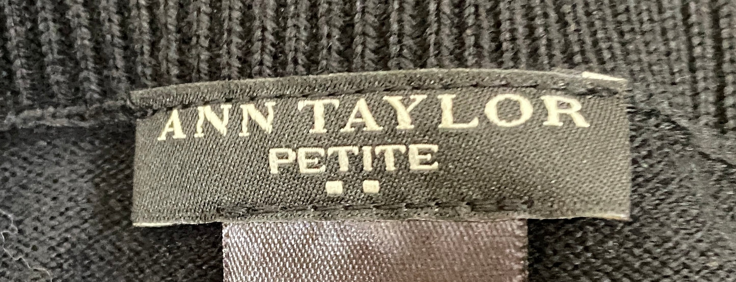 Ann Taylor Top Black Knit  Size LP  SKU 000314-8