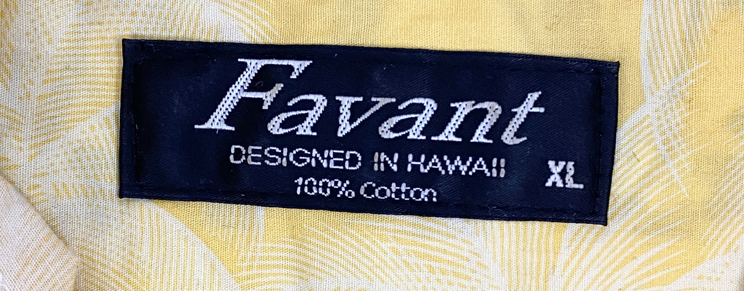 Favant 90's Men's Shirt Yellow Palm Trees Size XL  SKU 000275-7