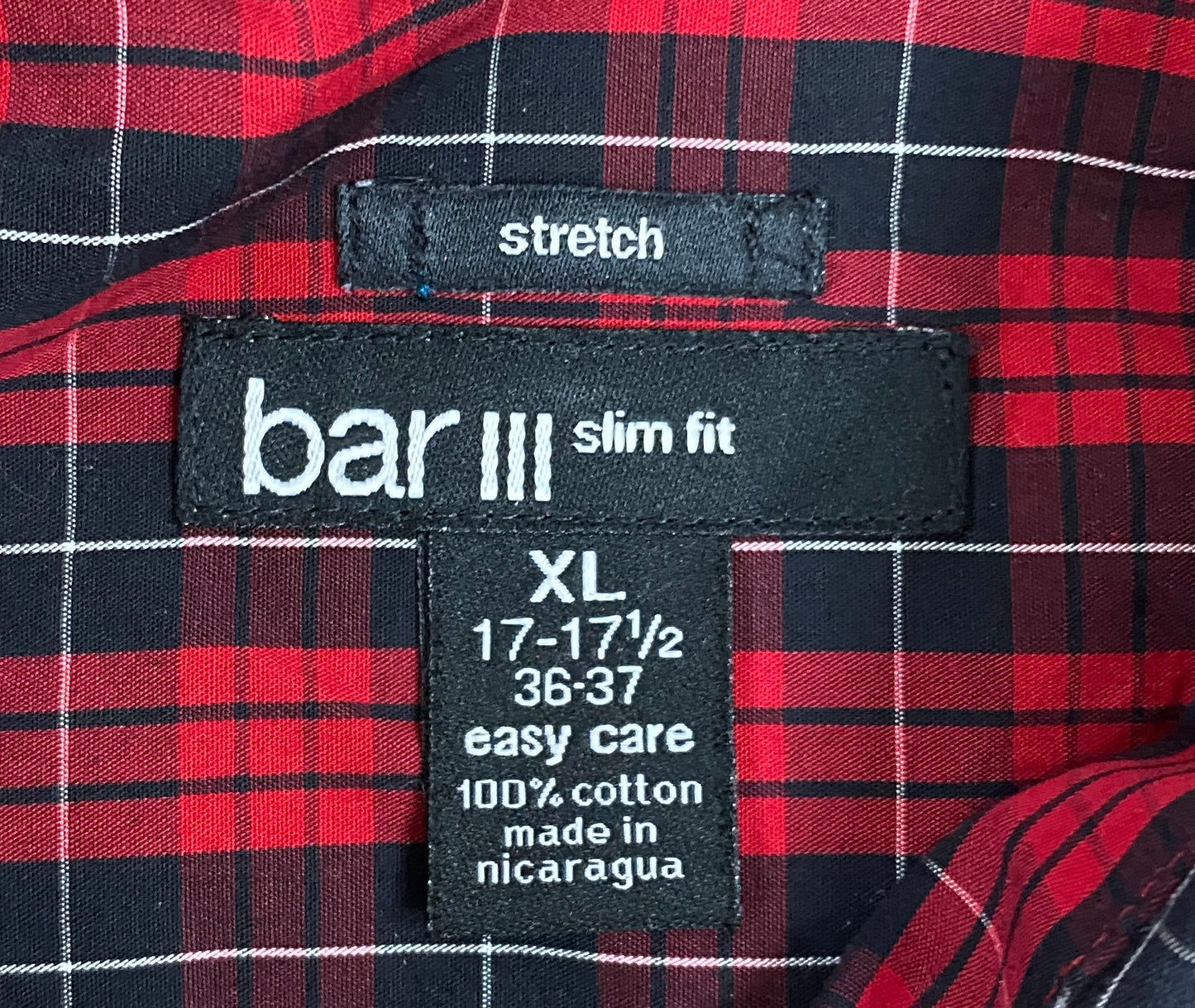 Barr III Men's Shirt Red Black White  Size XL  SKU 000371-12