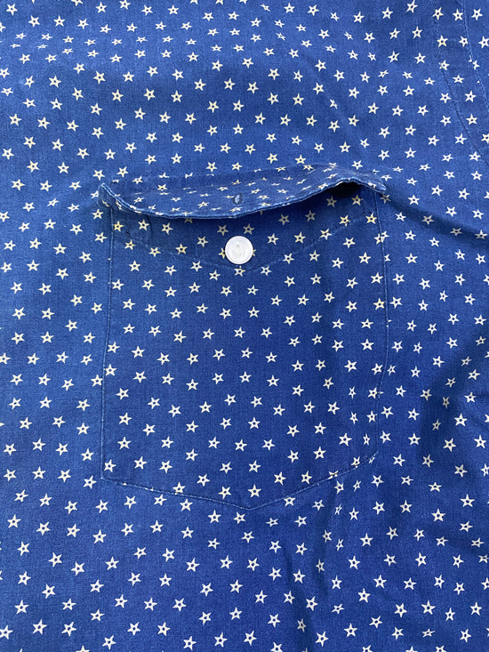 Ralph Lauren Shirt Men's Blue Tan Stars Size XXL SKU 000183