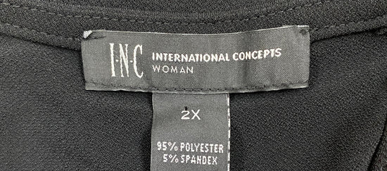 INC International Concepts Top Black White Size 2X NWT SKU 000397-7