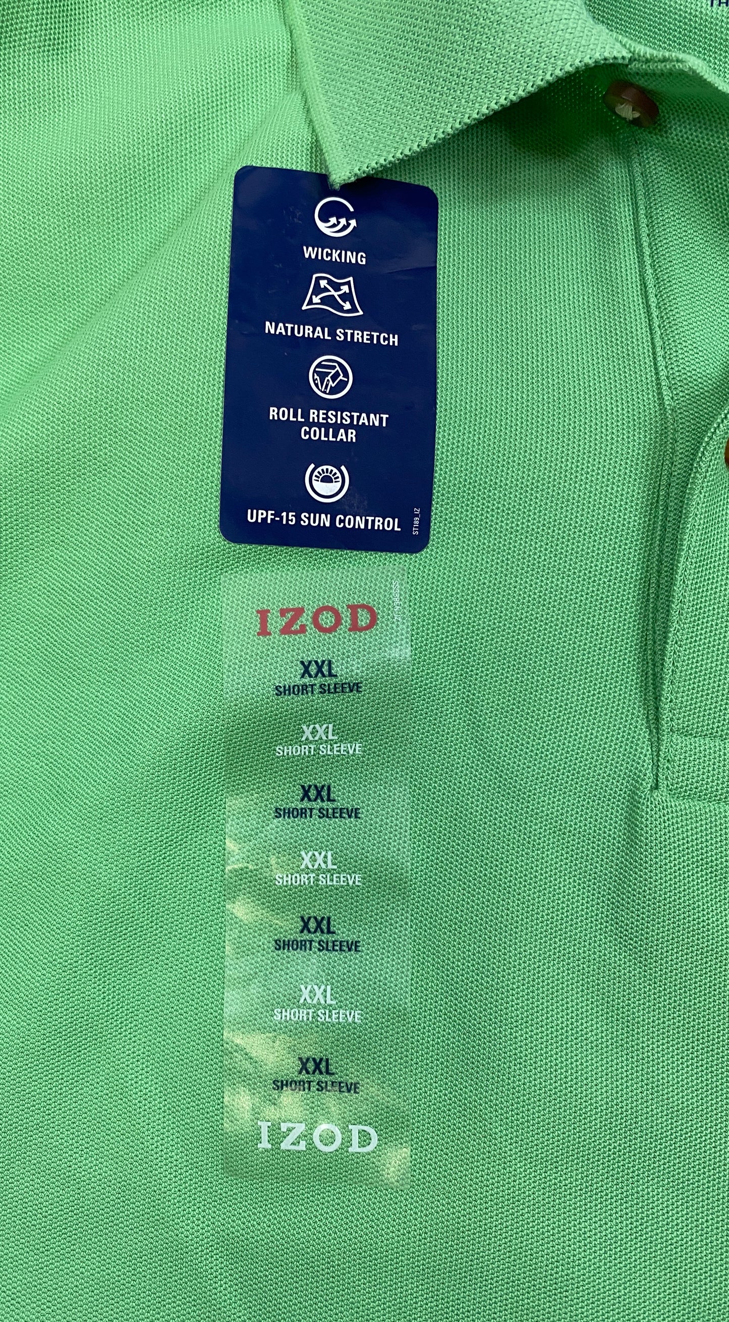 IZOD Shirt Men's Green Classic Polo NWT Size XXL  SKU 000397-8