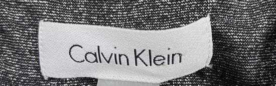 Calvin Klein Top Black Silver Metallic Size L  NWT SKU 000397-14