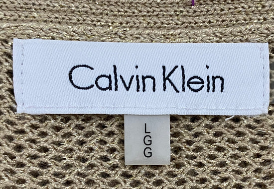 Calvin Klein Top Beige Metallic Gold Size L SKU 000398-12